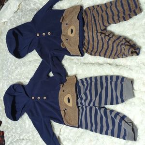 Child of mine 2 piece fleece bear outfit
